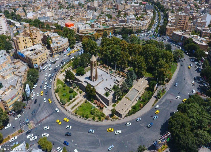 An aerial view of the ancient Iranian capital, Hamedan