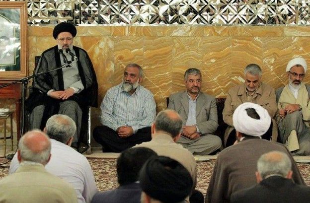 Raisi with IRGC commanders during his tenure at the Judiciary
