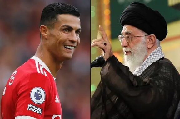 A combo photo of Portuguese football star Cristiano Ronaldo and Iran’s Supreme Leader Ali Khamenei