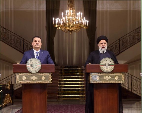 Iraqi Prime Minister Mohammed Shia al-Sudani and Iran's Ebrahim Raisi. November 6. 2023