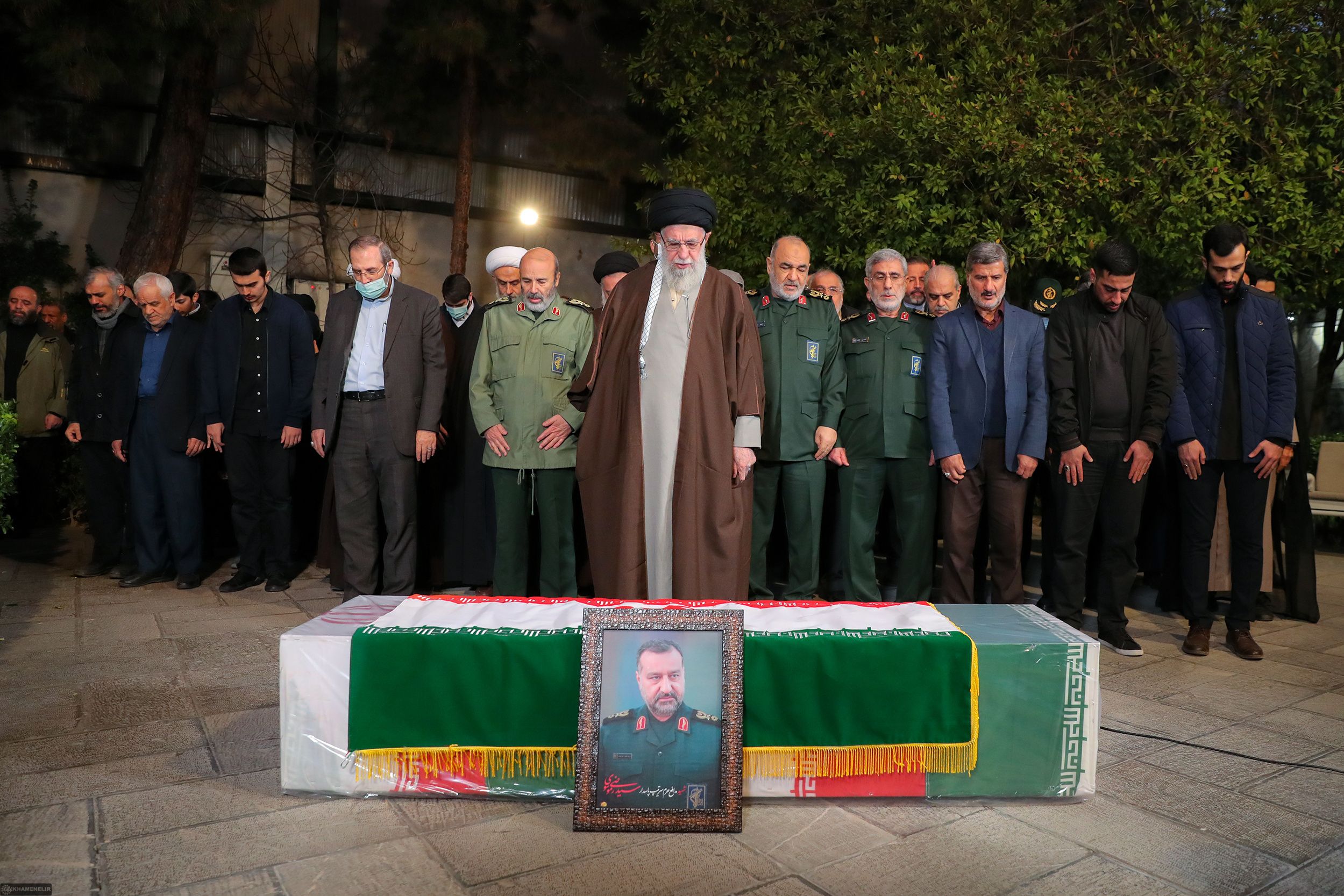Khamenei Attends Funeral, Hails Slain General’s ‘Indefatigable Jihad’