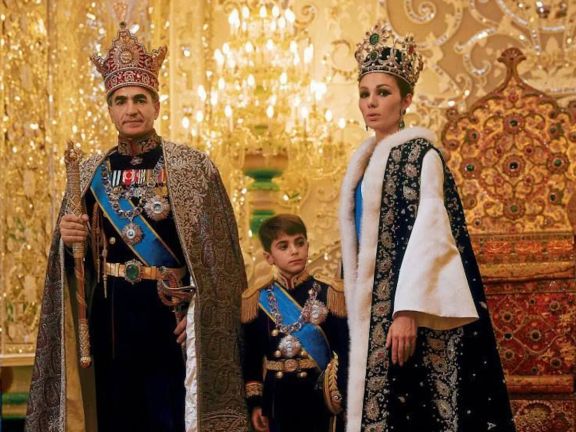Mohammad Reza Shah Pahlavi, his wife Empress Farah Diba and their son, the crown prince.