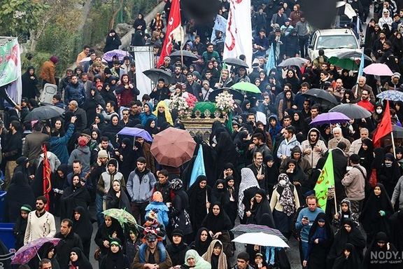 Pilgrims marching in Iraq during the Arbaeen ceremonies