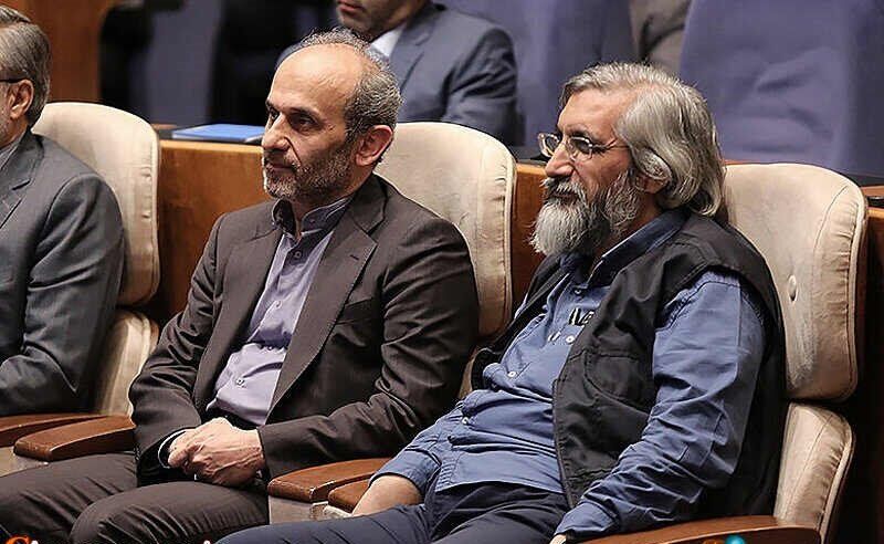 IRIB head Peyman Jebelli (left), and Vahid Jalili, brother of senior conservative politician Saeed Jalili