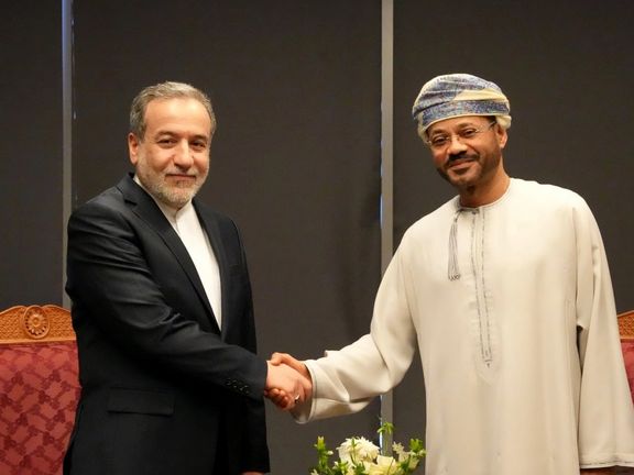 Iranian Foreign Minister Abbas Araghchi meets with Omani Foreign Minister Sayyid Badr Albusaidi in Muscat, Oman, April 12, 2025.