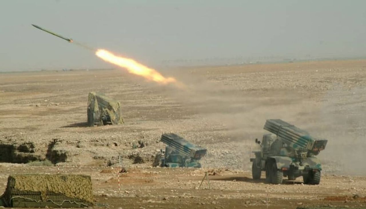 Iranian military drills at the boder of the Republic of Azerbaijan on October 1, 2021