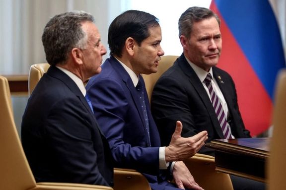 Steve Witkoff, US special envoy to the Middle East, left, and Marco Rubio, US Secretary of State, middle and National Security Adviser Mike Waltz, right.