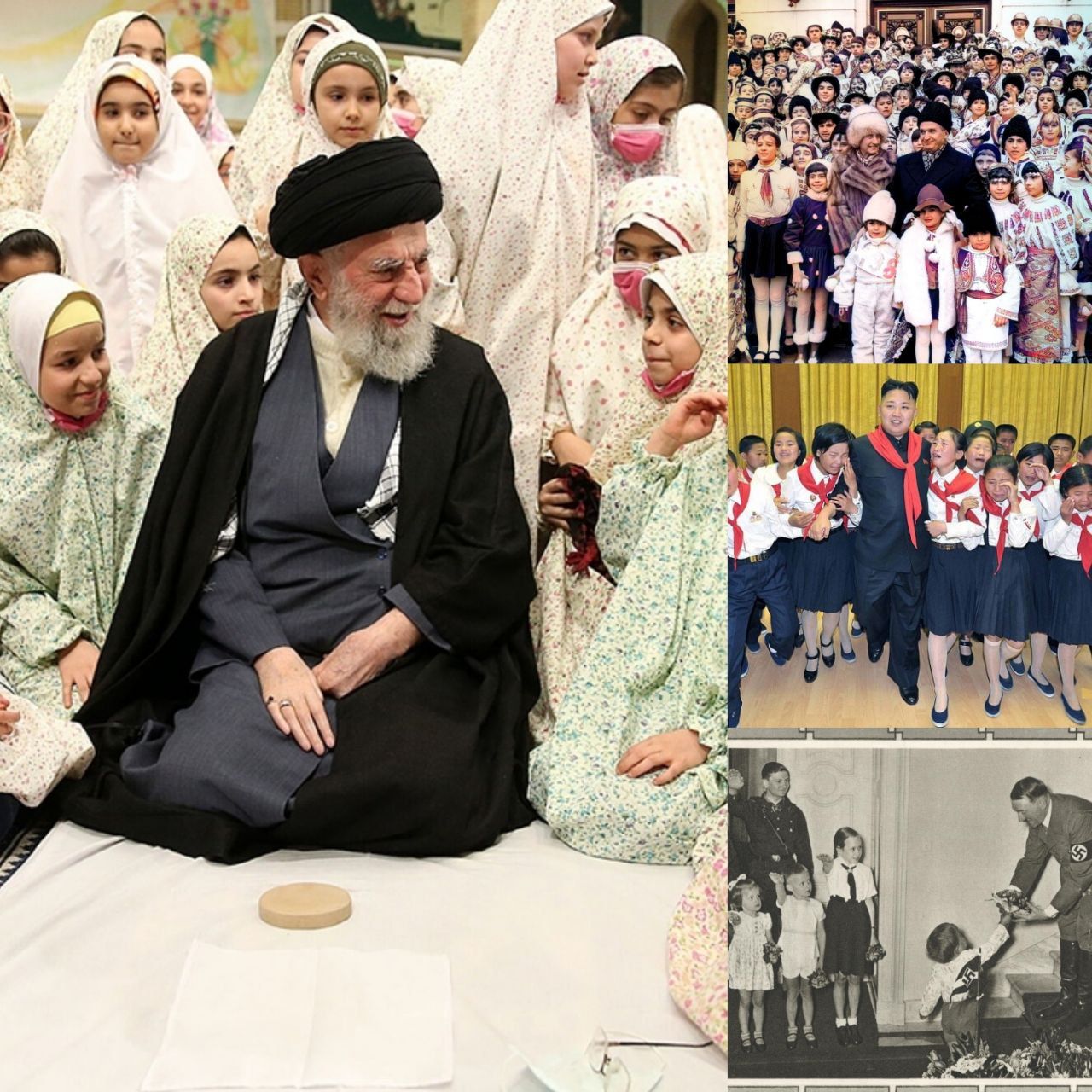 مقابله با جنبش «زن زندگی آزادی»؛ الزام حکومتی کودکان به «حجاب اجباری» با حضور علی خامنه‌ای