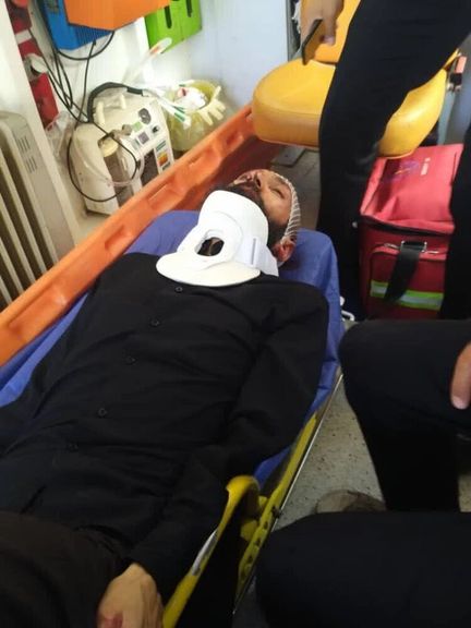 One of the beaten clerics in the city of Qom on August 31, 2022