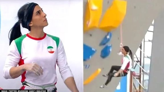 Iranian rock climber Elnaz Rekabi