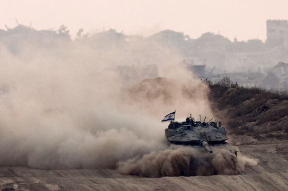 یک تانک ارتش اسرائیل در نوار غزه، ۲۷ خرداد