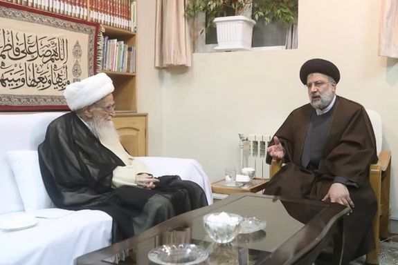 President Ebrahim Raisi with Grand Ayatollah Safi Golpaygani on Friday.