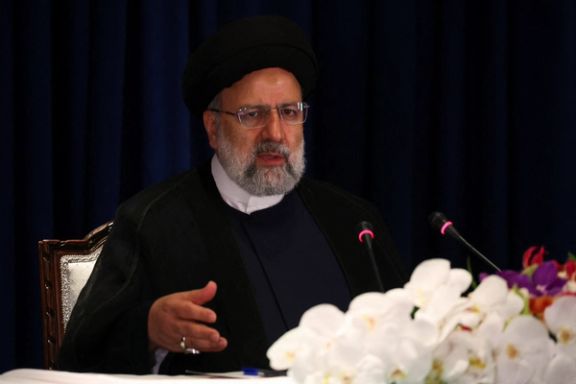 Iranian President Ebrahim Raisi looks on during a press conference concluding his appearance at the United Nations General Assembly, in New York City, September 20, 2023.