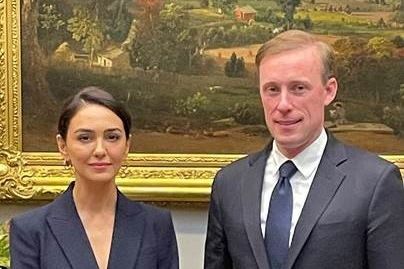 National Security Advisor meeting Nazanin Boniadi in Washington DC on October 14, 2022