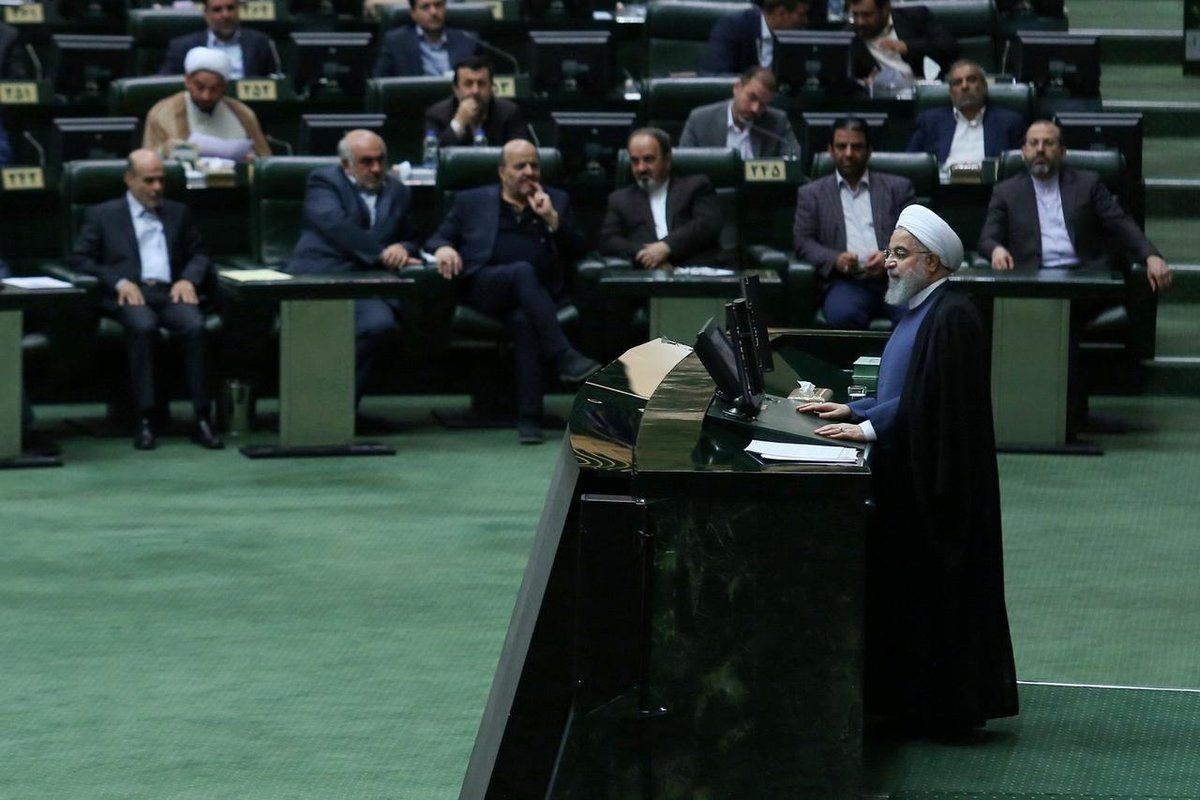 Former Iranian president Hassan Rouhani speaking during a parliamentary session in Tehran  (undated)