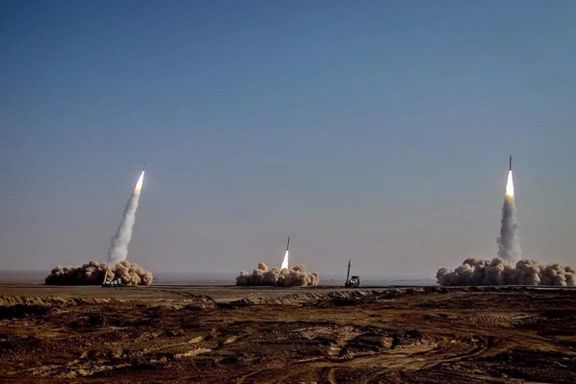 File photo of Iranian missiles during an IRGC drill