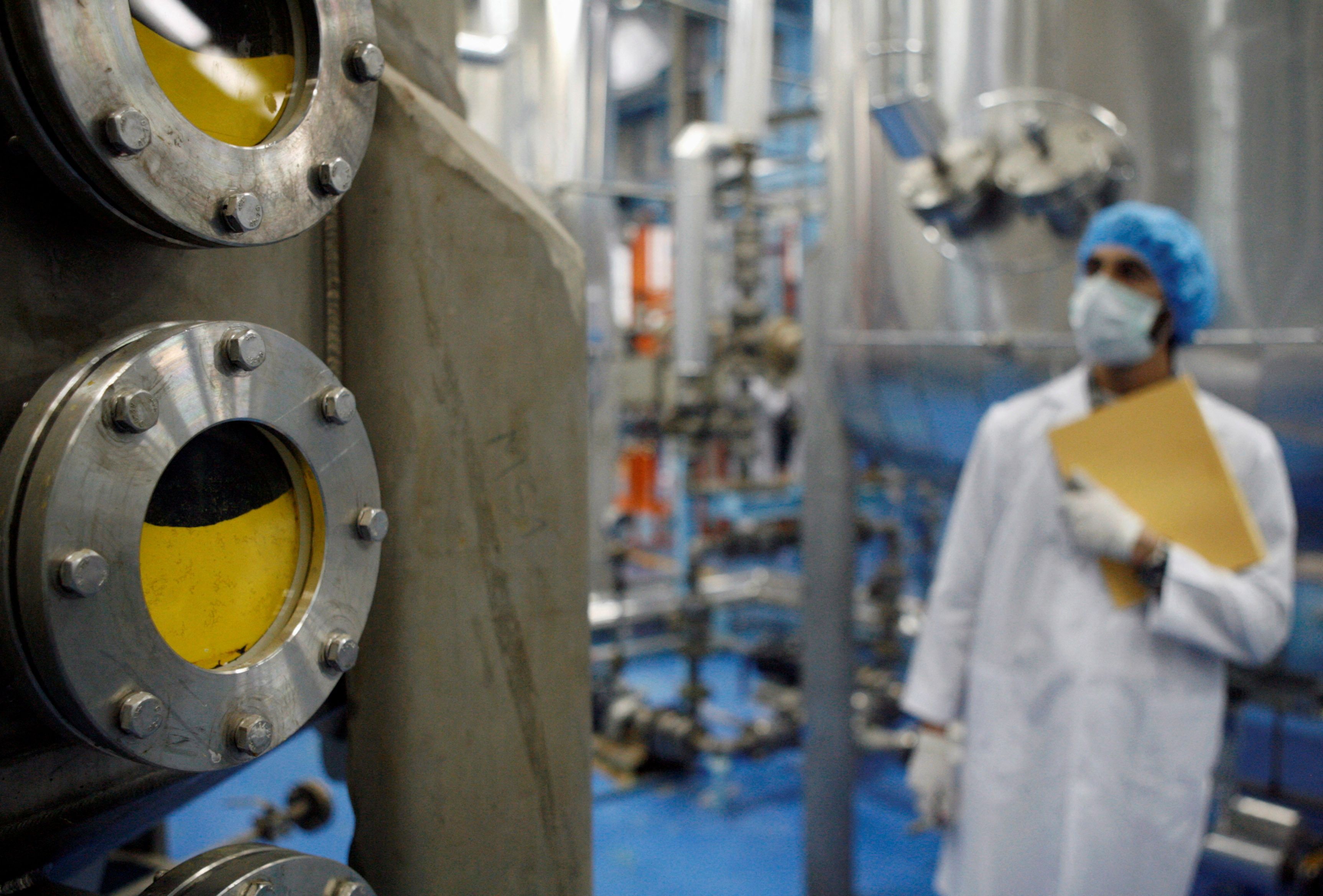 A technician is seen at an Iranian uranium conversion facility in Isfahan, File Photo.