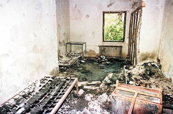 One of the dormitory rooms destroyed by vigilantes and security forces during the 1999 student protests