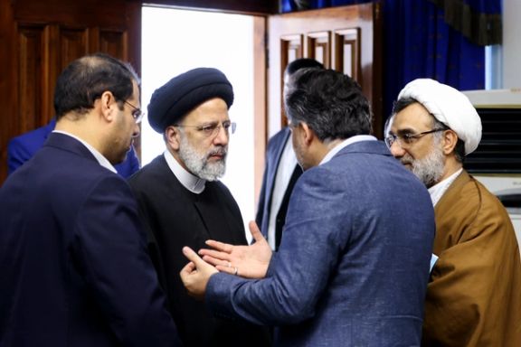 Iranian President Ebrahim Raisi after a cabinet meeting (April 2023)