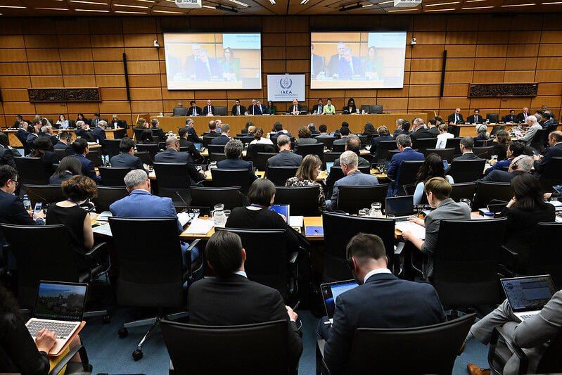 Delegates attend a meeting of the IAEA Board of Governors at the agency’s headquarters in Vienna.
