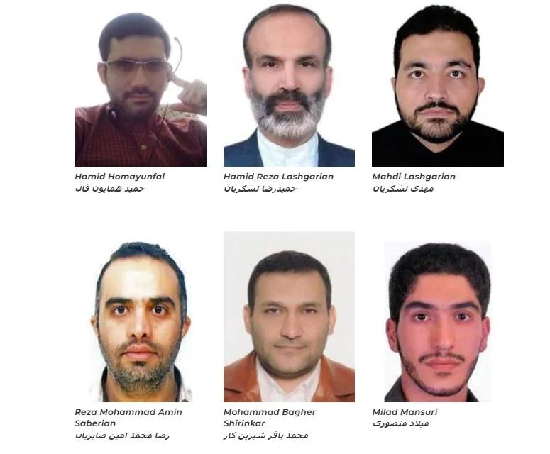 The US State Department released images of six Iranian hackers wanted in connection with cyberattacks on US infrastructure.