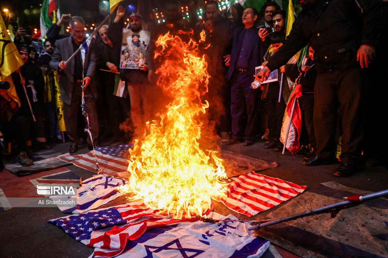 A regime-sponsored gathering in Tehran to condemn the Israeli attack on Iran’s consulate in the Syrian capital Damascus (April 2024) 