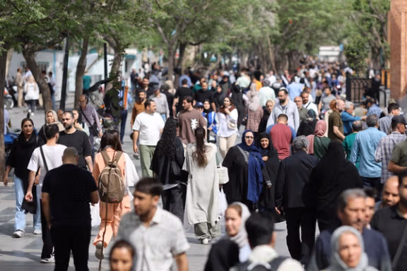 People walk at Tehran Bazaar in Tehran, Iran, April 14, 2025.