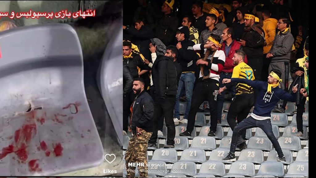 Scenes of clashes at Tehran’s Azadi Stadium (May 2024)