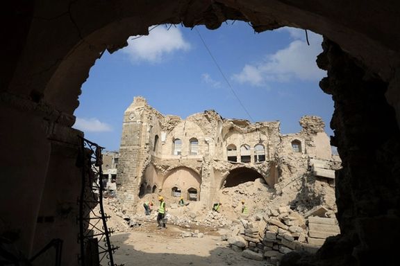 نمایی از ویرانیهای بهجا مانده از درگیریها در شهر غزه، ۲۰ آبان