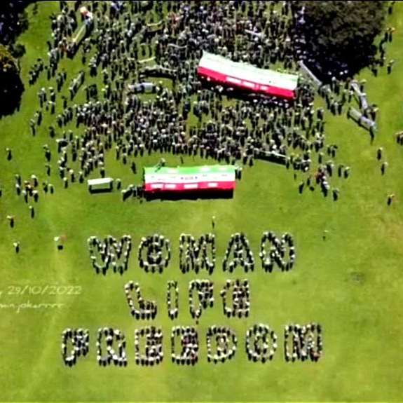 An aerial photo of the Iranians’ gathering in Sydney, Australia, on October 29
