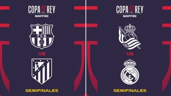 قرعهکشی نیمهنهایی کوپادلری؛ بارسلونا به اتلتیکو مادرید خورد، رئال به سوسیداد