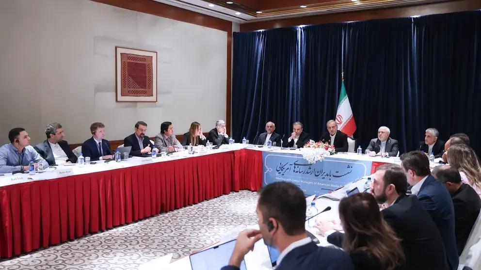 Iranian President Masoud Pezeshkian during a meeting with American media representatives in New York, September 23, 2024