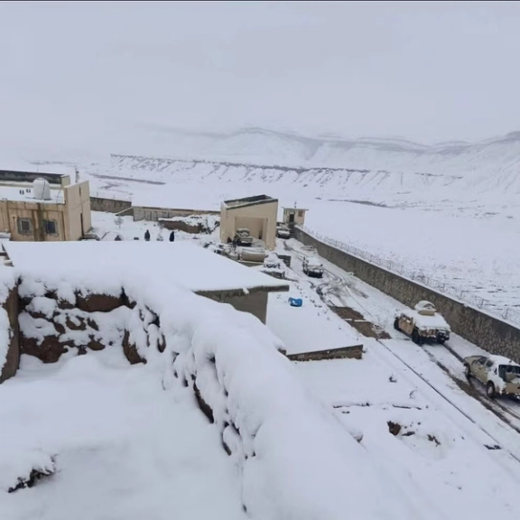 Snow blankets the Iran-Afghanistan border.