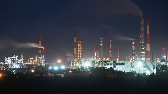 A view shows a local oil refinery in Omsk, Russia