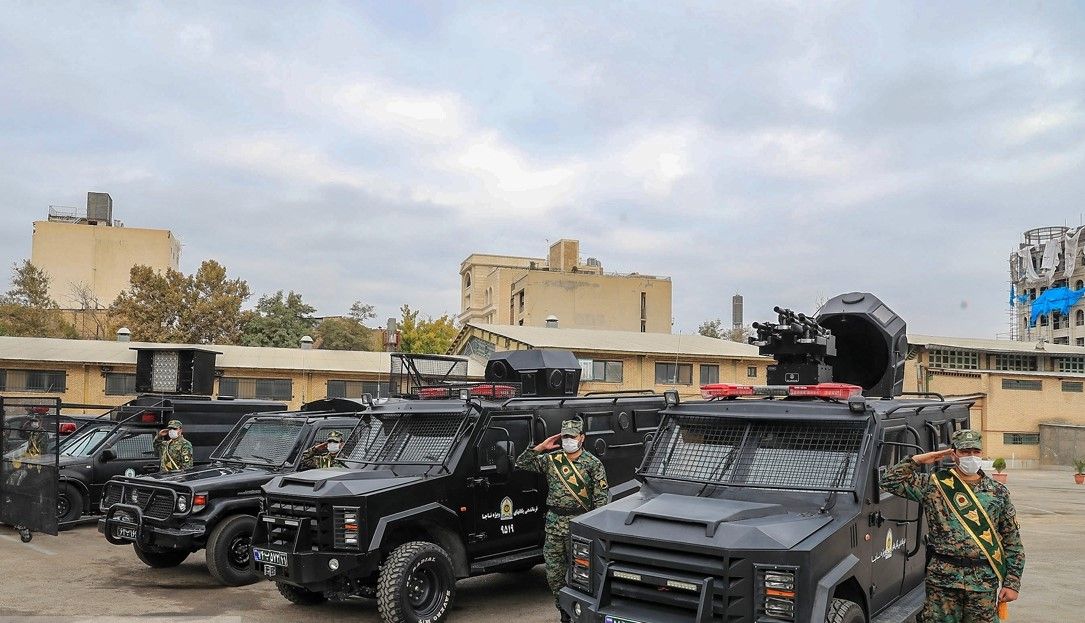 Different types of anti-riot vehicles used by Iran's police units