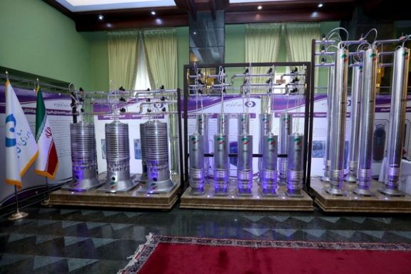 Various types of Iranian uranium enrichment machines, or centrifuges. Undated