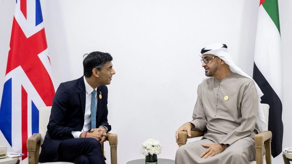 British Prime Minister Rishi Sunak meets with United Arab Emirates' President Sheikh Mohamed bin Zayed Al-Nahyan during the Cop27 summit at Sharm el-Sheikh, Egypt, November 7, 2022