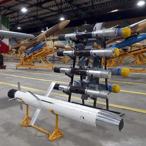 Iranian-made guided missile al-Mas on display