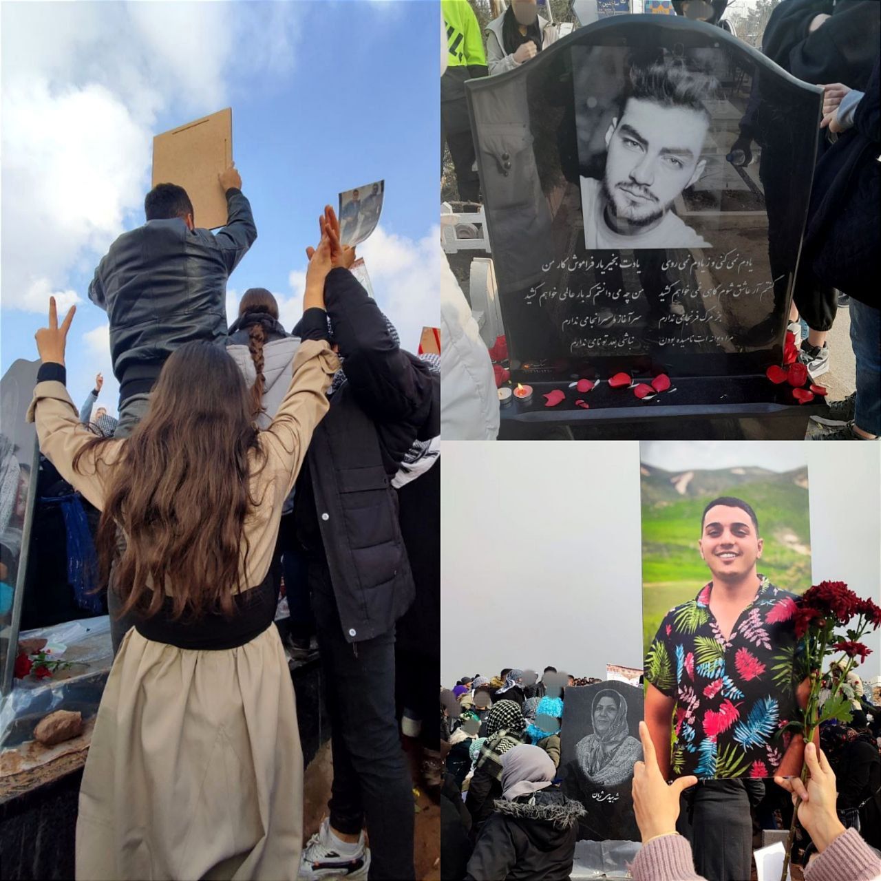 آیین چهلم پنج کشته‌شده اعتراضات مهاباد، بوکان و تهران با وجود محاصره آرامستان‌ها برگزار شد