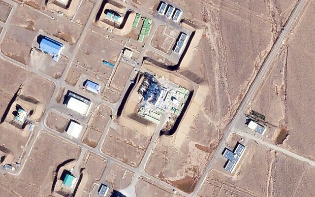 This satellite photo from Planet Labs PBC shows a damaged large building at the Revolutionary Guard's Shahroud Space Center in Semnan province, Iran, Tuesday October 29, 2024. (Planet Labs)