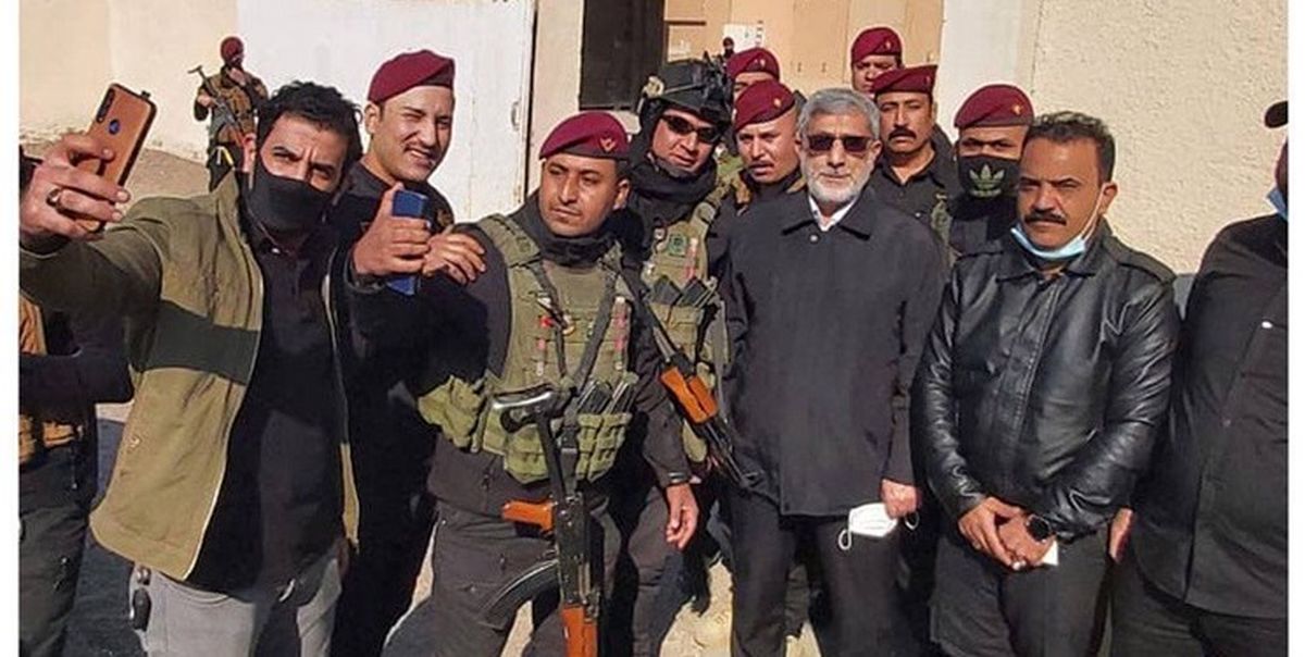Commander of Qods Force Esmail Ghaani in Iraq in February 2022