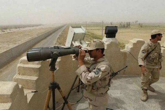Iranian soldiers on the country's border with Afghanistan