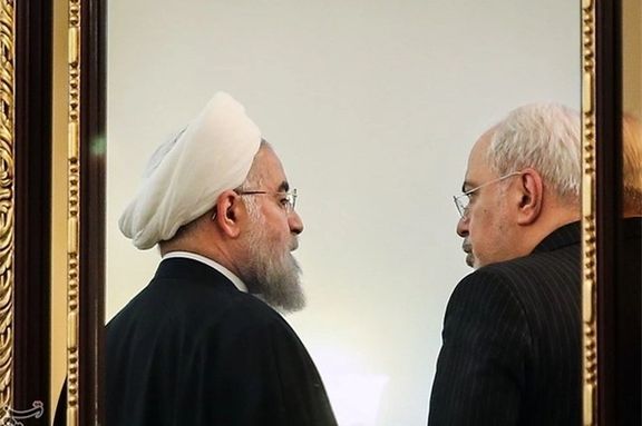 Former Iranian President Hassan Rouhani (left) and his Foreign Minister Javad Zarif (undated)