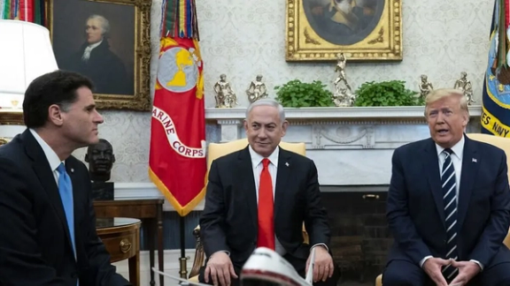 دیدار بنیامین نتانیاهو و ران درمر با دونالد ترامپ، کاخ سفید ۲۷ ژانویه ۲۰۲۰