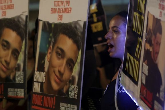 تظاهرات برای آزادی گروگانهای اسرائیلی در بند حماس، تلآویو، ۱۳ مرداد