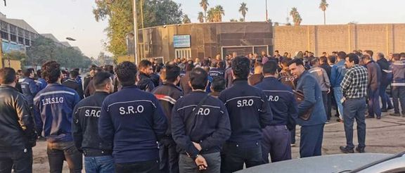 Striking steel workers in Ahvaz, southern Iran, December 2023