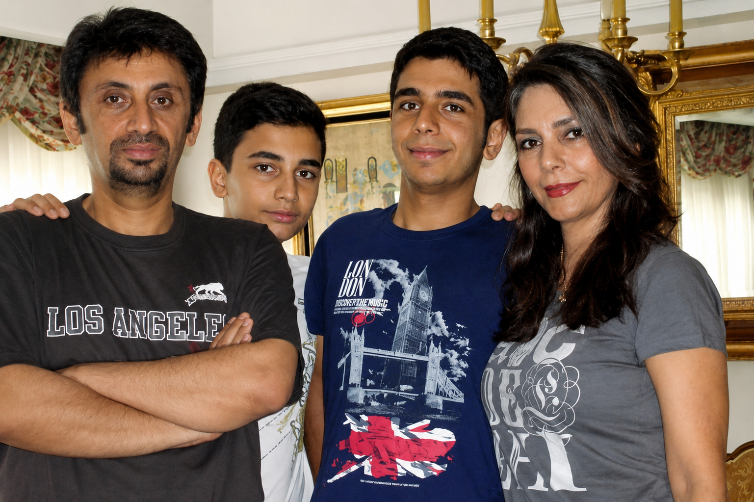 Shahab Dalili, on the left, with his family.  