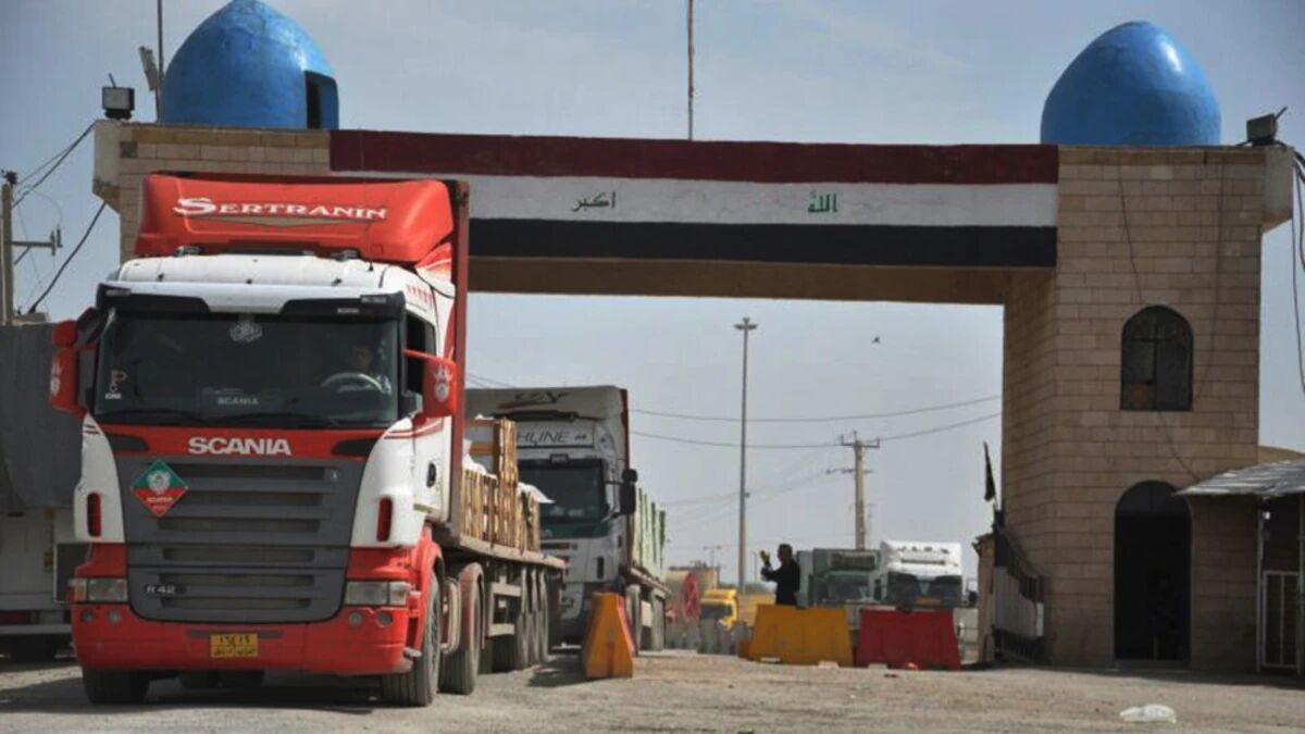 A border crossing between Iran and Iraq seen in April 2022