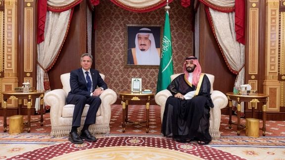 US Secretary of State Antony Blinken meets with Saudi Crown Prince Mohammed bin Salman, in Jeddah, Saudi Arabia, June 7, 2023.