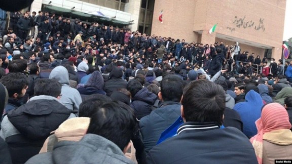 A protest by the students of Tehran’s Sharif University